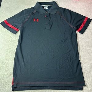 Under Armour Men’s Polo Black and Red Size Small